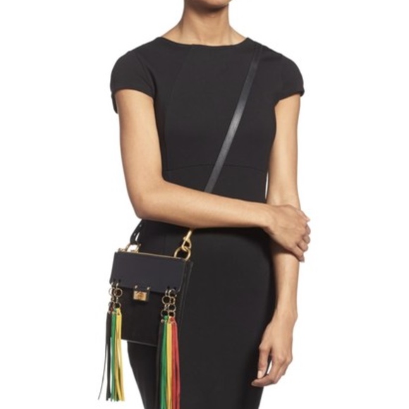 New Authentic CHLOE Small Jane Tassel-Trim Leather Crossbody Bag - Picture 1 of 11